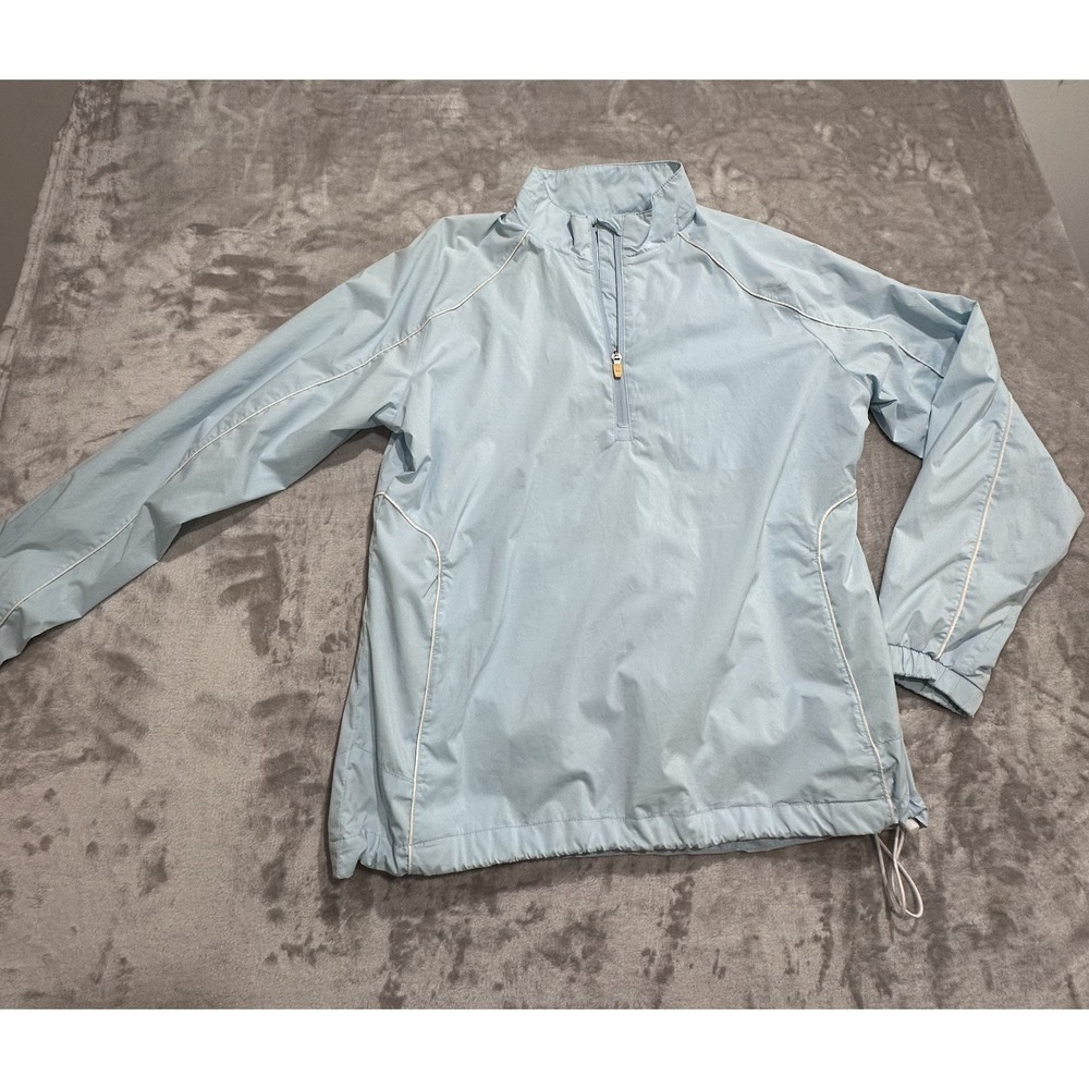 Under Armour Lightweight Hooded Windbreaker Women's Size Large Light Blue *Flaws